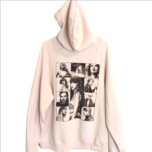 Taylor Swift The Eras Tour Cream Unisex Hoodie With Graphics On The Back L
